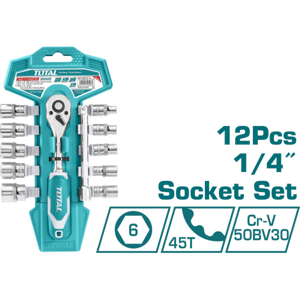 Total THT14114126 Ratchet with Nuts 14 12pcs