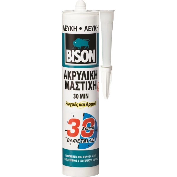 Bison 30min Acrylic Adhesive Wood Mastic White 300ml