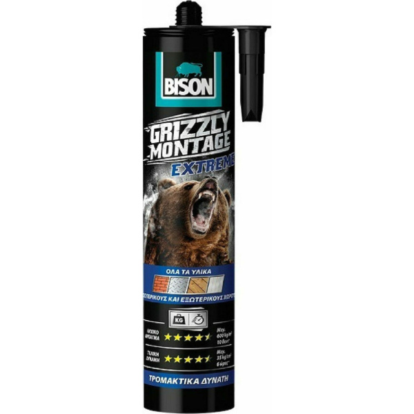 Bison Grizzly Montage Extreme Μονταζόκολλα 2 Συστατικών Λευκή 435ml