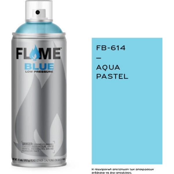 Flame Paint Spray Paint FB Acrylic with Matte Effect Aqua Pastel 400ml