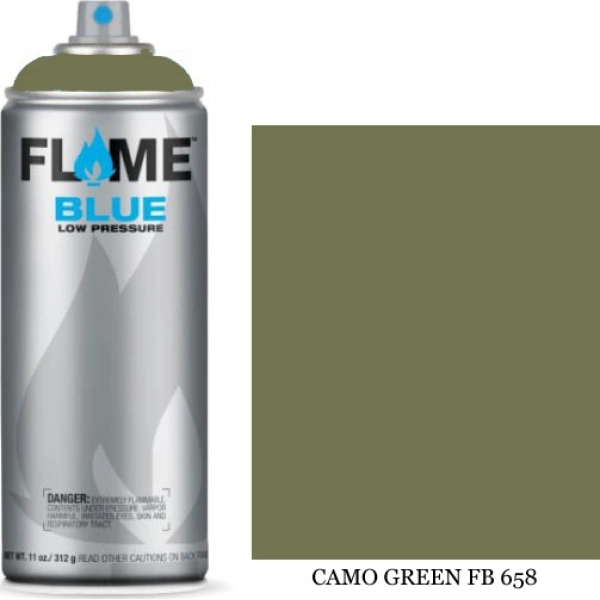 Flame Paint Spray Paint FB Acrylic with Matte Effect Camo Green 400ml