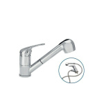 Viospiral Poem Countertop Kitchen Faucet with Shower and Spiral Silver