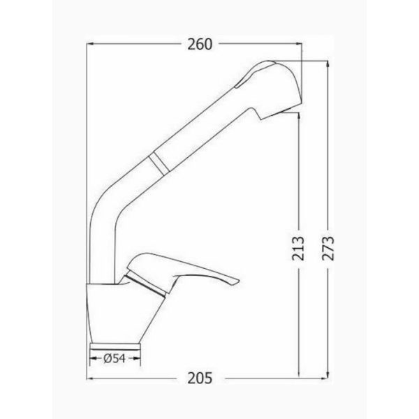 Viospiral Pull Out Elit Tall Countertop Kitchen Faucet with Shower and Spiral Silver1