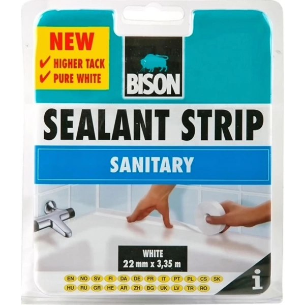 BISON 96443 Sealant Strip Ταινία Αρμών Μπάνιου Λευκή 22mm x 335m