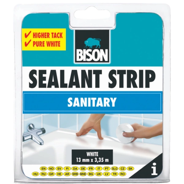 BISON 96456 Sealant Strip Ταινία Αρμών Μπάνιου Λευκή 13mm x 335m