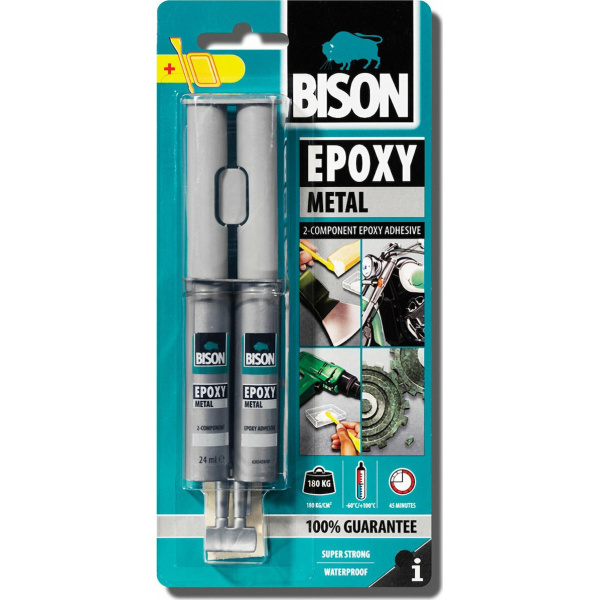 BISON Εποξική Κόλλα Μετάλλων 2 Συστατικών Γκρι 24ml 66628