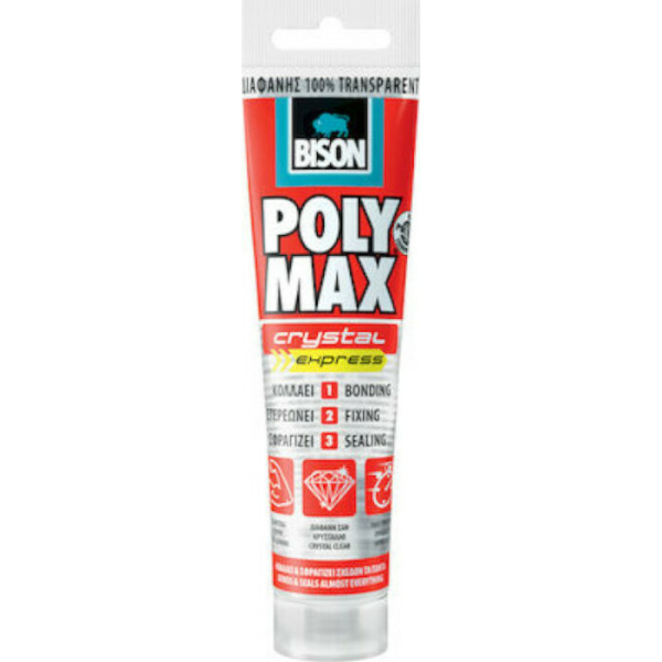 Bison Poly Max High Tack Express Silicone Sealant Anti-mold Wood Clear 165ml