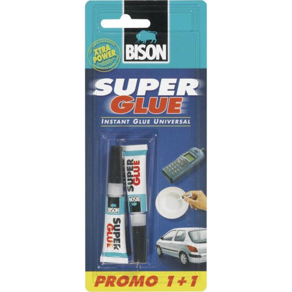 Bison Υγρή Κόλλα Στιγμής Super Glue Xtra Power 2τμχ 3ml