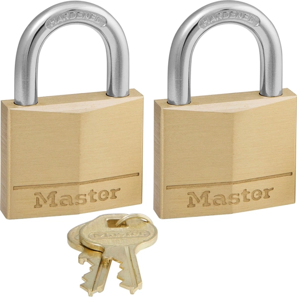 Master Lock 140EURT Horseshoe Padlock with Key 40mm 2pcs