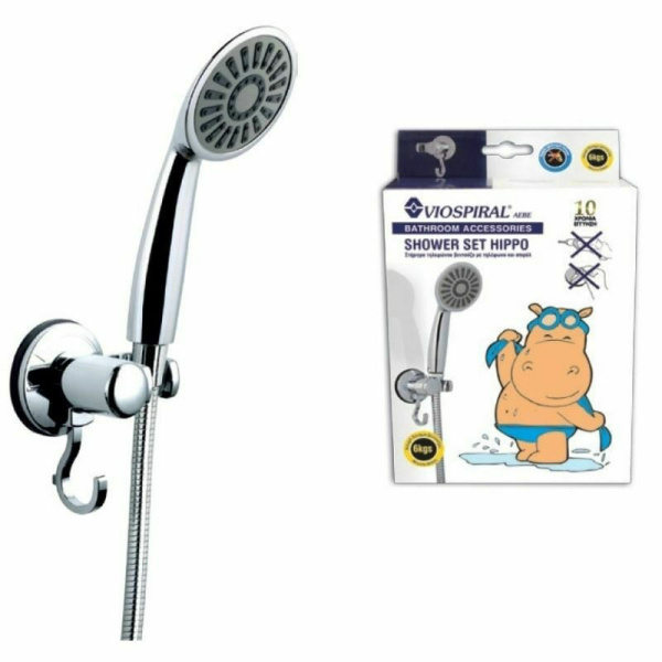 VIOSPIRAL BATHROOM PHONE SET WITH BRACKET AND HOOK HIPPO CHROME