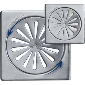 Viospiral Aisi 304 Ανοξείδωτη Σχάρα Δαπέδου με Διάμετρο 100χιλ. Ασημί