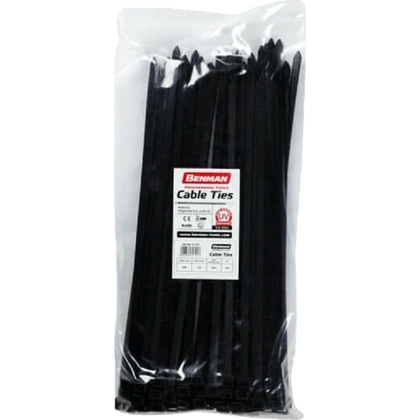 Benman Cable Ties 100pcs Black 250×48 Strength 222Kg 70788