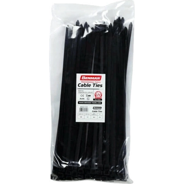 Benman Cable Ties 200x3.6 Black 100pcs