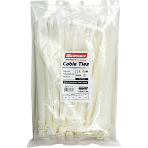 Benman Δεματικά Καλωδίων 250x4.8 Λευκό 100τμχ 1