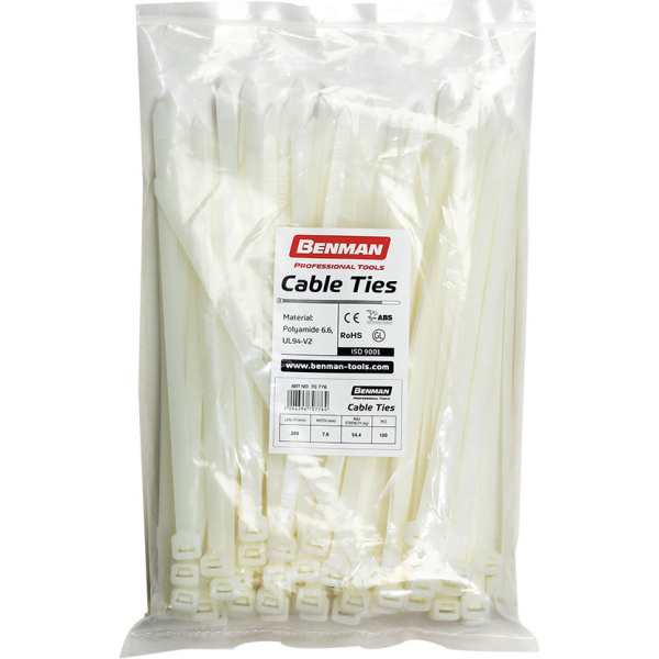 Benman Cable Ties 250x4.8 White 100pcs