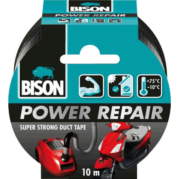 Bison Power Repair Black Self Adhesive Fabric Tape Black 50mmx10m