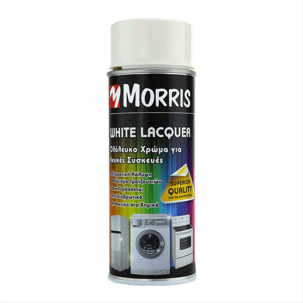 Morris Spray Paint for Fridge Home Appliances with Metallic Effect White Lacquer 400ml