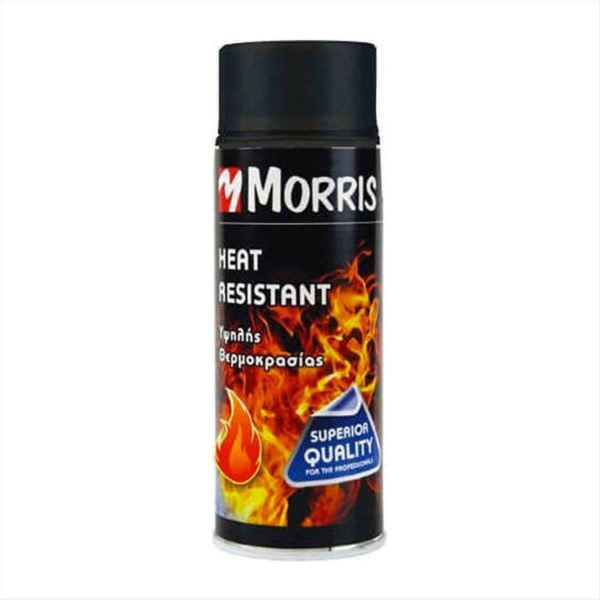 Morris Spray Paint Heat Resistant Lacquer 800°C High Temperature with Matt Effect Black 400ml