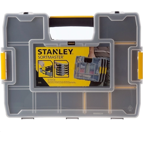 Stanley SortMaster Tool Ashtray 14 Places with Adjustable Dividers Black 37.5x29x7cm.1