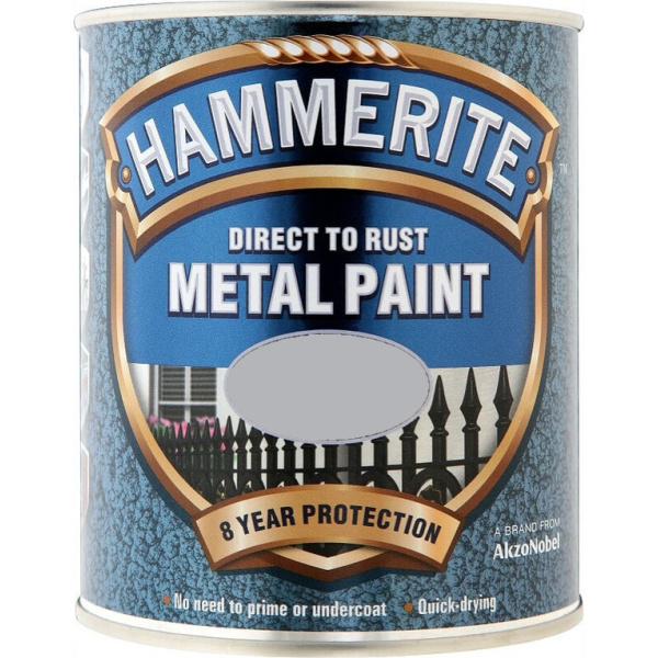 Hammerite Color Direct To Rust 0.75lt Silver Glossy