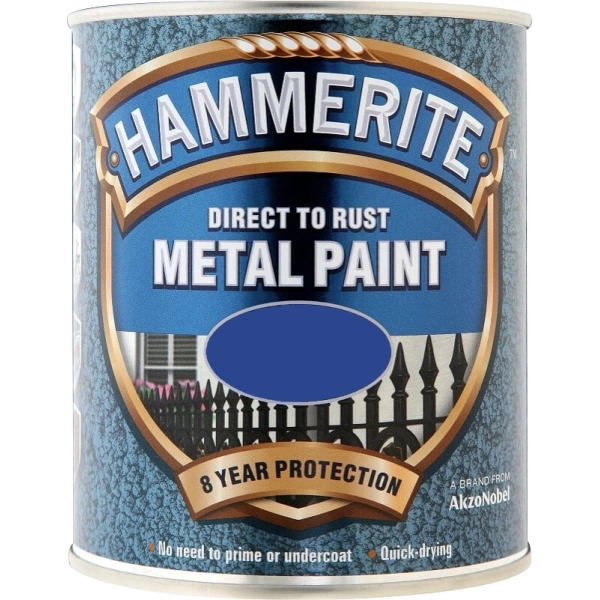 Hammerite Color Direct To Rust 0.75lt Deep Blue Glossy