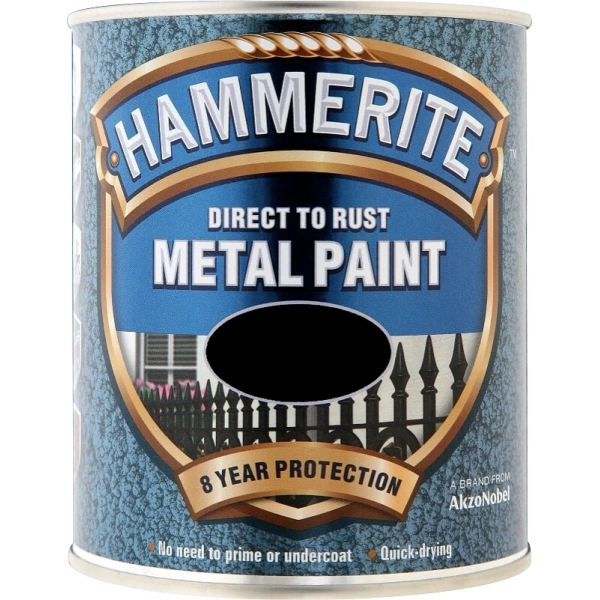 Hammerite Color Direct To Rust 0.75lt Glossy Black