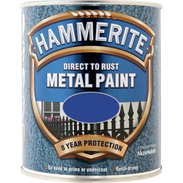 Hammerite Color Direct To Rust 0.75lt Blue Forged