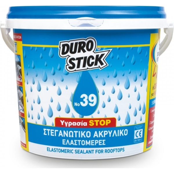 Durostick No 39 Ελαστομερές Ακρυλικό Επαλειφόμενο Στεγανωτικό 1kg Λευκό