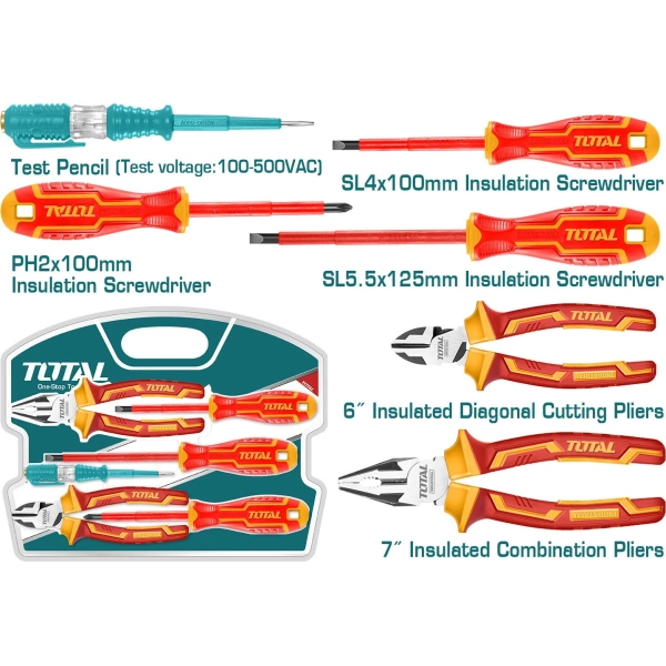 TOTAL THKIST3062 Εργαλεία Χειρός 1000V Σετ 6 τεμαχίων