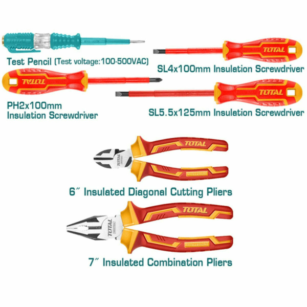 TOTAL THKIST3062 Εργαλεία Χειρός 1000V Σετ 6 τεμαχίων3