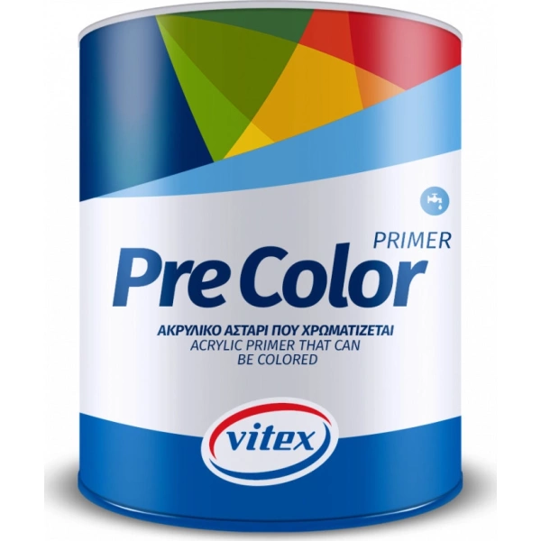 Vitex PreColor Primer Ακρυλικό Αστάρι Νερού Λευκό Κατάλληλο για Τοιχοποιία 0.75lt