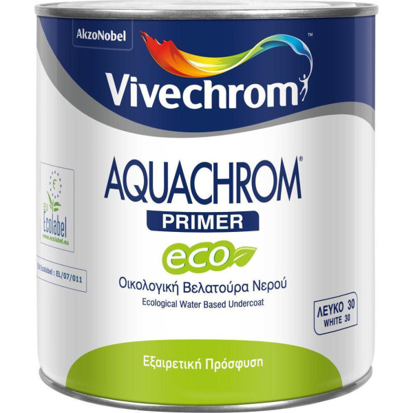 Vivechrom Aquachrom Primer Eco Οικολογική Βελατούρα Νερού Κατάλληλο για Ξύλο 0.75lt