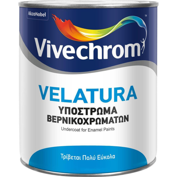 Vivechrom Velatura Υπόστρωμα Βερνικοχρωμάτων Λευκό Κατάλληλο για Ξύλο 0.75lt