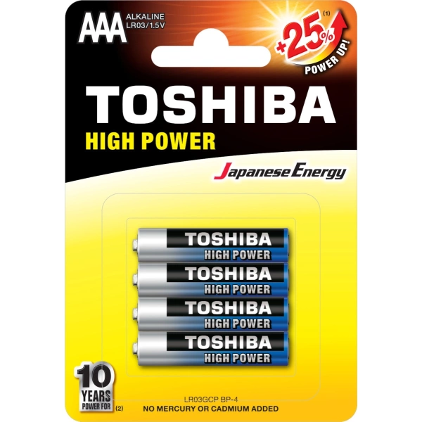 Toshiba High Power Αλκαλικές Μπαταρίες AAA 1.5V 4τμχ