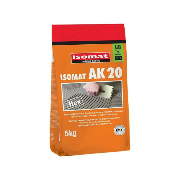 Isomat AK 20 Κόλλα Πλακιδίων Λευκή 5kg