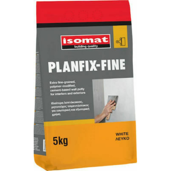 Isomat Planfix Fine Τσιμεντόστοκος Ρητινούχος Λεπτόκοκκος Λευκός 5kg