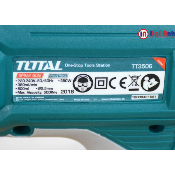 Total TT3506 Ηλεκτρικό Πιστόλι Βαφής 350W με Δοχείο 0.8lt2