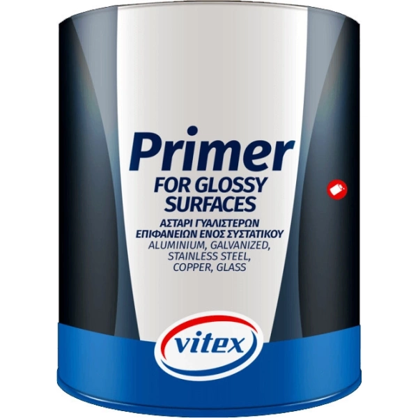 Vitex Primer for Glossy Surfaces Αστάρι Γυαλιστερών Επιφανειών Ενός Συστατικού Γκρι Κατάλληλο για Αλουμίνιο Μη Σιδηρά Μέταλλα 0.75lt