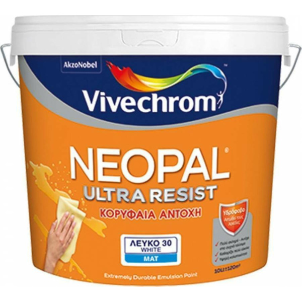 Vivechrom Neopal Ultra Resist Πλαστικό Χρώμα για Εσωτερική Χρήση 1lt