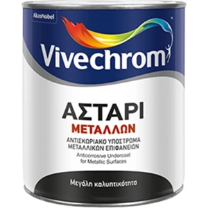 Vivechrom Αστάρι Μετάλλων Αντισκωριακό Υπόστρωμα Μεταλλικών Επιφανειών Λευκό Κατάλληλο για Μέταλλο 0.75lt