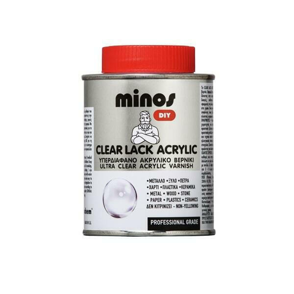 Minos Clear Lack Acrylic Βερνίκι Επιφάνειας Γυαλιστερό Άχρωμο 180ml 9013