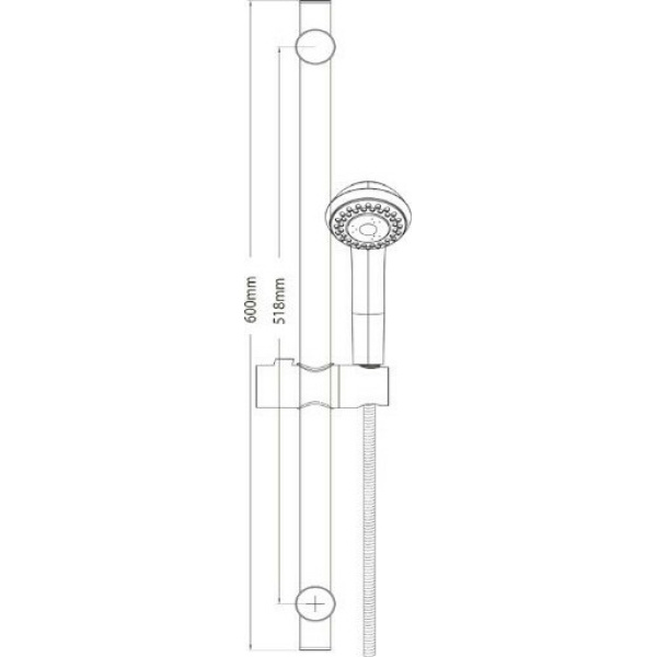 Βέργα Ντουζ 60cm Σετ Ρυθμιζόμενη Χρωμέ Novara 06 2810S Viospiral 1