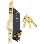 Domus Export Χωνευτή Κλειδαριά 45mm Ξύλινης Εξώπορτας Εισόδου με Κύλινδρο σε Χρυσό Χρώμα 90845