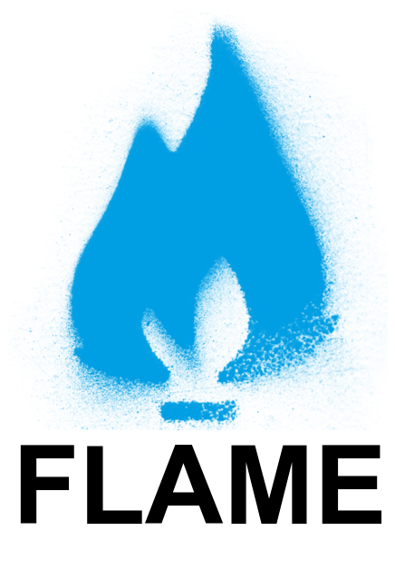 FLAME BLUE GRAFFITI LOGO