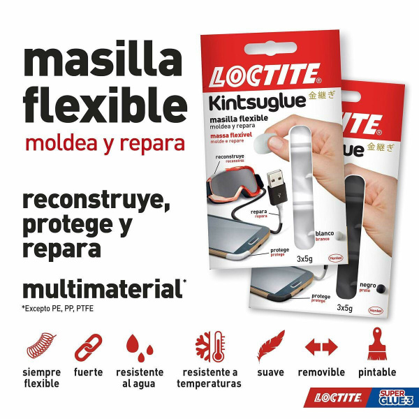 Loctite Kintsuglue 3x5gr Στόκος Γενικής Χρήσης Ελαστομερής 3x5gr Λευκός 5gr2