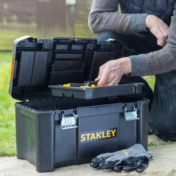 Stanley Essential Εργαλειοθήκη Χειρός Πλαστική με Ταμπακιέρα Π48.2xB25.4xΥ25cm2