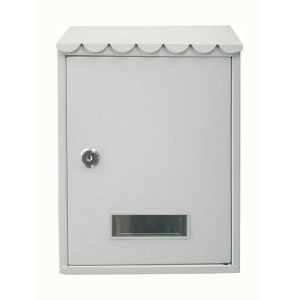 F.F. Group Γραμματοκιβώτιο Εξωτερικού Χώρου Μεταλλικό σε Λευκό Χρώμα 30x7x21.5cm 40271