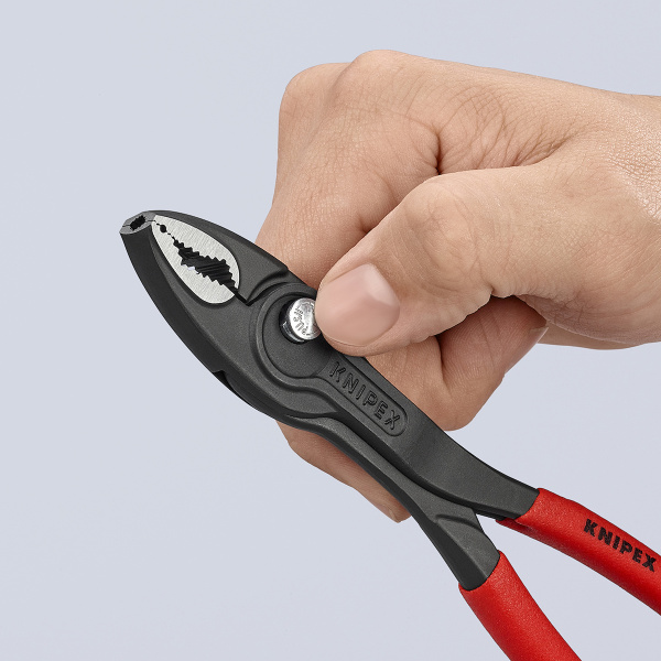 Knipex Ρυθμιζόμενη Πένσα 5 Θέσεων TwinGrip 200mm με Κουμπί Απλή Μόνωση 82012003