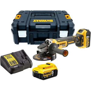 Dewalt Γωνιακός Τροχός Μπαταρίας 125mm 18V XR Brushless DCG405P2 Με 2x5Ah Και Βαλίτσα T STAK