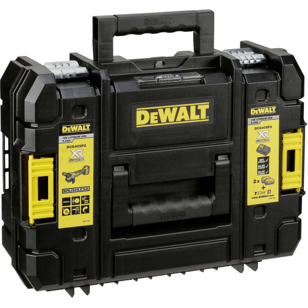 Dewalt Γωνιακός Τροχός Μπαταρίας 125mm 18V XR Brushless DCG405P2 Με 2x5Ah Και Βαλίτσα T STAK 5